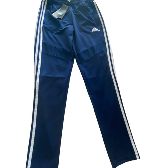 BNWT ADIDAS Track Pants with Climacool Blue with 3 White Stripes Youth Size L - Picture 1 of 7